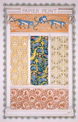 Entwürfe für Tapeten und Friese, aus Esquisses Decoratives von Rene Binet, veröffentlicht von Librairie Centrale des Beaux-Arts, Paris um 1895